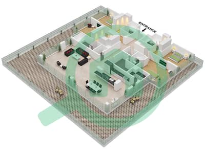 Ellington House 3 - 4 Bedroom Apartment Type/unit 1 / UNIT 2 FLOOR 9 Floor plan