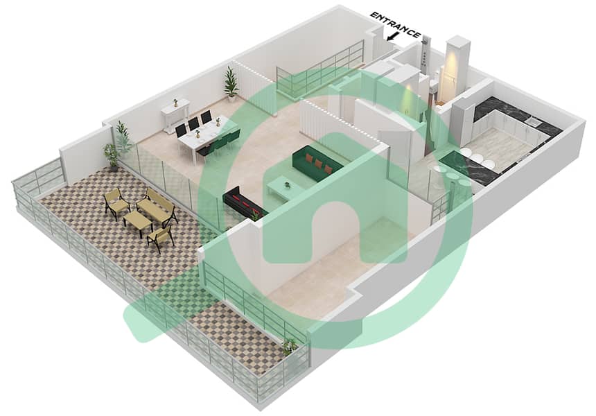 Gateway - 3 Bedroom Apartment Type 3-DUPLEX Floor plan 3-Duplex Upper Floor interactive3D
