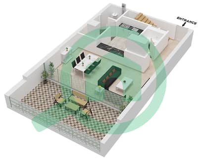 المخططات الطابقية لتصميم النموذج 3-DUPLEX شقة 2 غرفة نوم - جايت واي