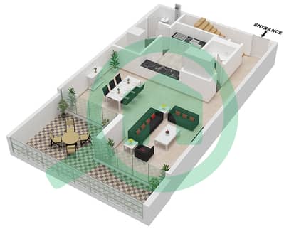 المخططات الطابقية لتصميم النموذج 4-DUPLEX شقة 2 غرفة نوم - جايت واي