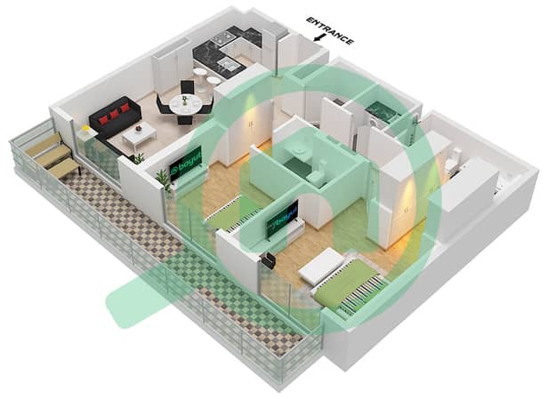 Type B Unit 1 Floor 1