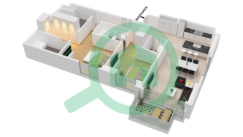 Type D Unit 6 ,11 Floor 1
Unit 8  ,13  Floor 2-7