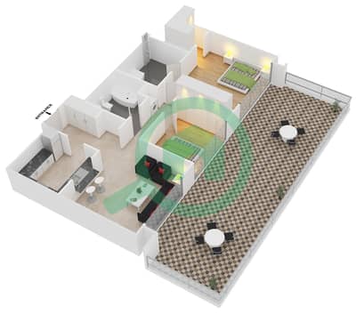 29大道裙楼 - 2 卧室公寓套房6 FLOOR 3戶型图