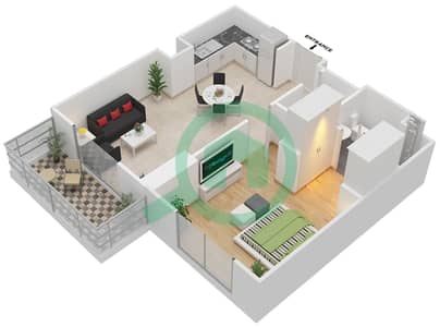 Parklane Residence 1 - 1 Bedroom Apartment Type/unit G/MIDDLE UNIT/FLOOR 2-10 Floor plan