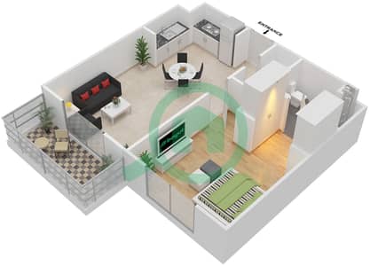 Parklane Residence 1 - 1 Bedroom Apartment Type/unit E/MIDDLE UNIT/FLOOR 2-12 Floor plan