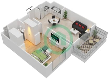 Parklane Residence 1 - 1 Bedroom Apartment Type/unit C/MIDDLE UNIT/FLOOR 2-12 Floor plan