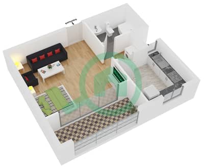 DEC Tower 2 - Studio Apartment Type S4 Floor plan