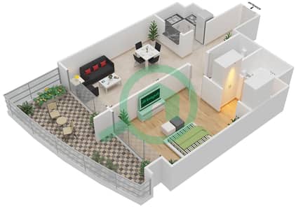 Scala Tower - 1 Bedroom Apartment Type G Floor plan