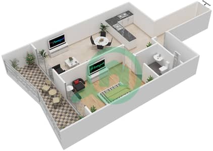Lilies Tower - 1 Bed Apartments Unit 14 Floor plan