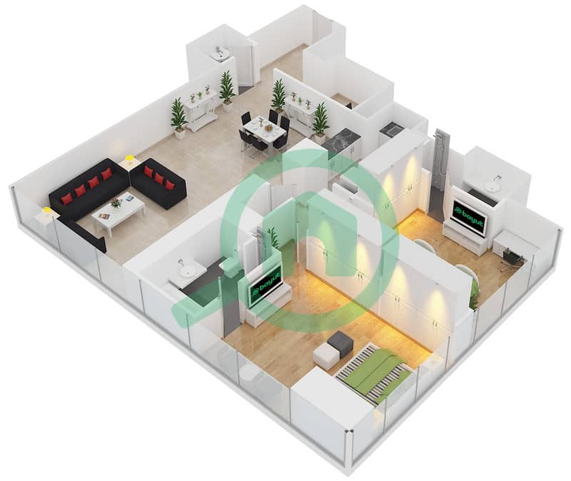 Floor plans for Unit 1,6 2bedroom Apartments in The Gate