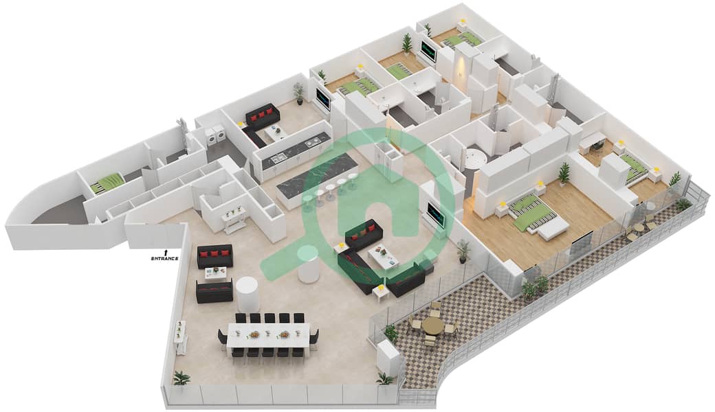 Floor Plans For Unit 6 701 5 Bedroom Apartments In The Alef