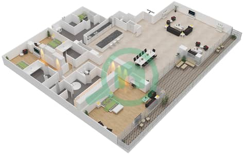 W Residences - 3 Bedroom Apartment Type/unit 6/702 Floor plan