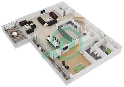 凯宾斯基棕榈公寓 - 6 卧室顶楼公寓单位PH10戶型图