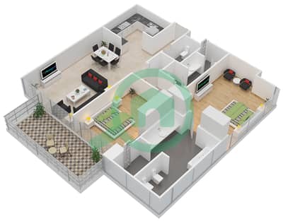 The Onyx Tower 2 - 2 Bedroom Apartment Unit 5 Floor plan
