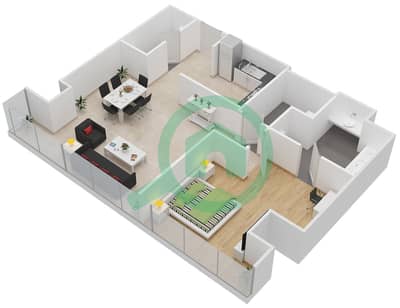 The Onyx Tower 2 - 1 Bedroom Apartment Unit 4 Floor plan