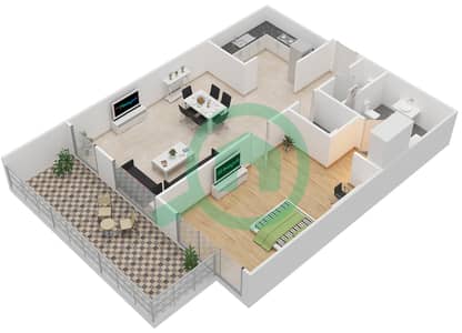 The Onyx Tower 2 - 1 Bedroom Apartment Unit 7 Floor plan