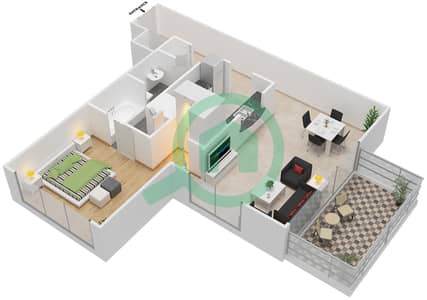 The Links East Tower - 1 Bed Apartments Unit 5 Floor plan