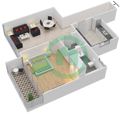 Point Residencia - 1 Bedroom Apartment Unit 20,21 Floor plan