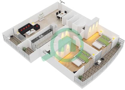 Point Residencia - 2 Bedroom Apartment Unit 7,12 Floor plan