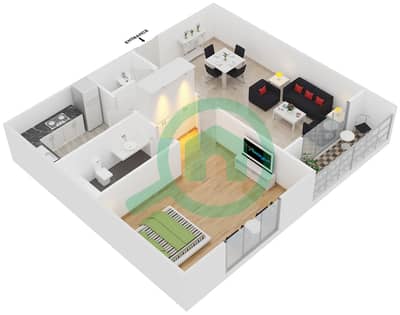 Point Residencia - 1 Bedroom Apartment Unit 5,14 Floor plan