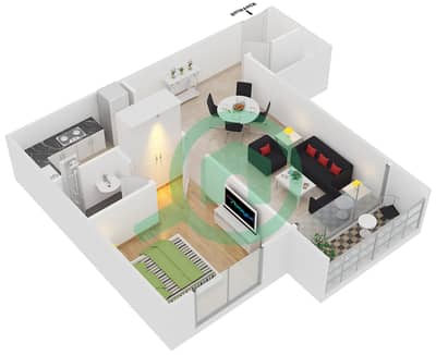 Point Residencia - 1 Bedroom Apartment Unit 2,17 Floor plan