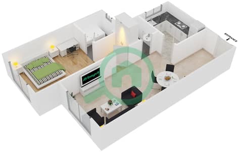 Point Residencia - 1 Bedroom Apartment Unit 1 Floor plan