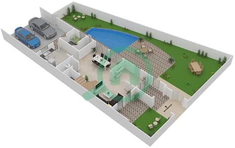 المخططات الطابقية لتصميم الوحدة A تاون هاوس 4 غرف نوم - قصر مالبيري