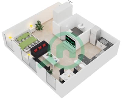 Astoria Residence - Studio Apartments Unit A2 Floor plan