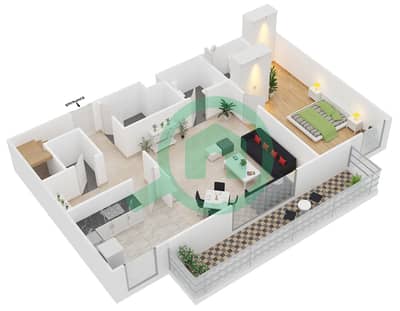 مساكن أستوريا - 3 غرفة شقق الوحدة D4 مخطط الطابق