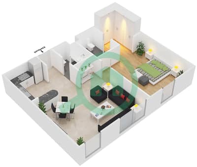 Astoria Residence - 1 Bed Apartments Unit B6 Floor plan
