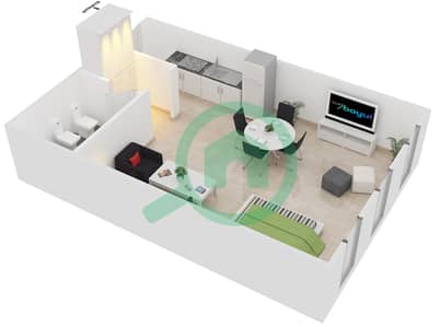 Lolena Residence - Studio Apartment Unit G-14 Floor plan