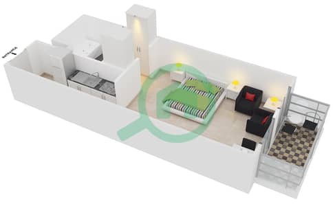 Le Grand Chateau - Studio Apartment Unit A-301 Floor plan