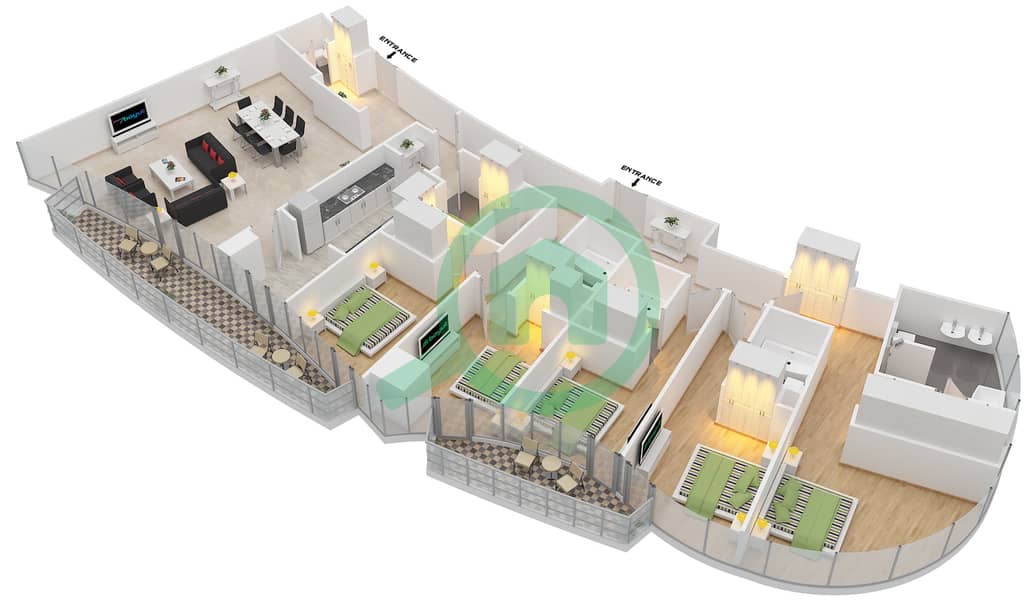 Floor Plans For Unit 2 5 Bedroom Apartments In The Address