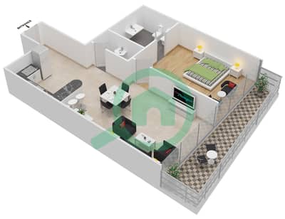 Upper Crest (Burjside Terrace) - 1 Bed Apartments Unit 9 Floor plan