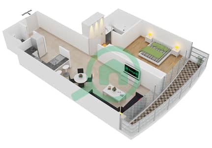 Дистинкшн - Апартамент 1 Спальня планировка Единица измерения 6A