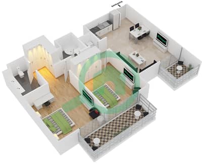 Act One | Act Two Towers - 2 Bedroom Apartment Unit 10 FLOOR 06-10 Floor plan