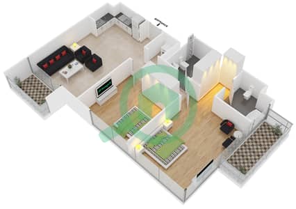 Act One | Act Two Towers - 2 Bedroom Apartment Unit 3 FLOOR 18-30 Floor plan
