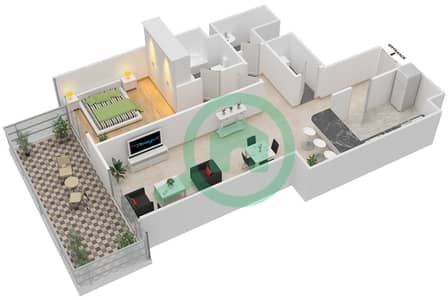 Stadium Point - 1 Bedroom Apartment Unit 07,14 Floor plan