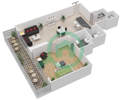 Stadium Point - 1 Bedroom Apartment Unit 06,13 Floor plan