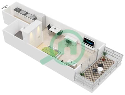 المخططات الطابقية لتصميم النموذج / الوحدة A/07 شقة استوديو - مساكن النخبة 3