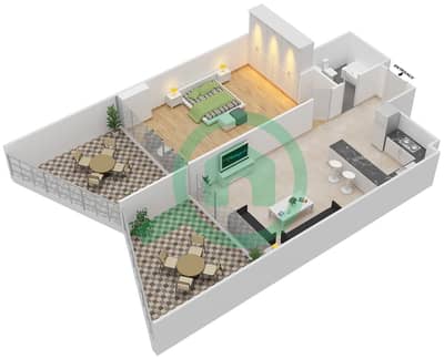 Binghatti Views - 1 Bedroom Apartment Unit 213 Floor plan