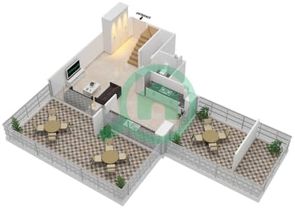 Binghatti Views - 2 Bed Apartments Unit 110 Floor plan