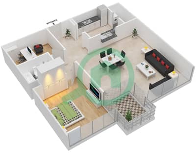 Marina Quays East - 1 Bedroom Apartment Suite 8 FLOOR 2,3 Floor plan