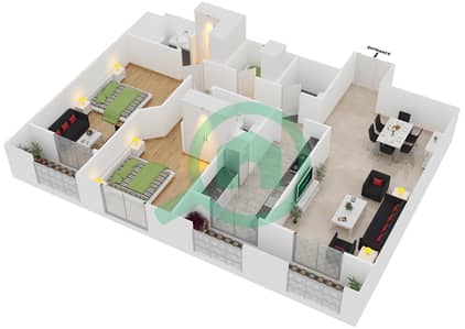 The Belvedere - 2 Bedroom Apartment Unit 606 Floor plan