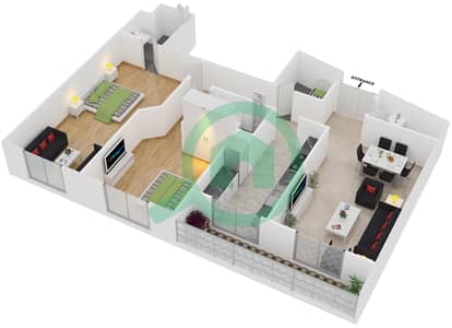 The Belvedere - 2 Bedroom Apartment Unit 605 Floor plan