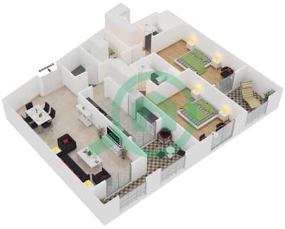 The Belvedere - 2 Bedroom Apartment Unit 103 Floor plan