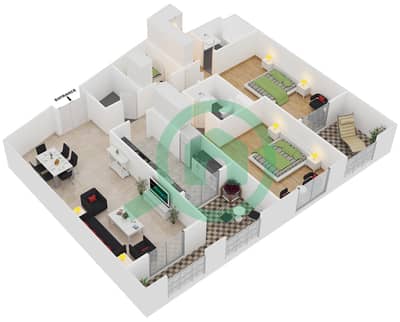 The Belvedere - 2 Bed Apartments Unit 103 Floor plan