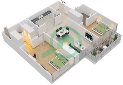 Marina Arcade Tower - 2 Bed Apartments Unit 606 Floor plan