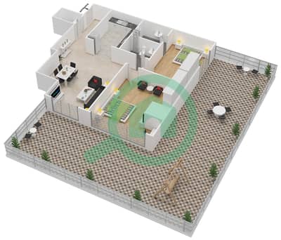 Marina Arcade Tower - 2 Bed Apartments Unit 407 Floor plan