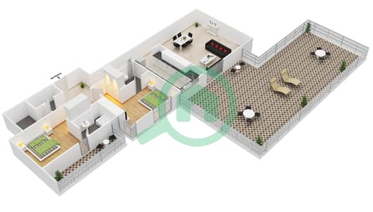 Marina Arcade Tower - 2 Bedroom Apartment Unit 405 Floor plan